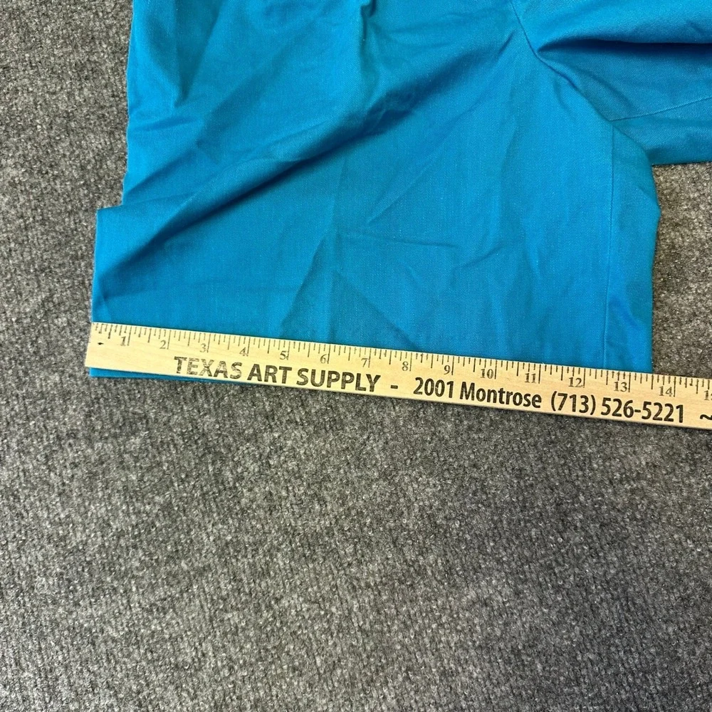 Vintage Shorts Womens Size 26 Teal Blue Pleated High Waist Elastic Back Casual